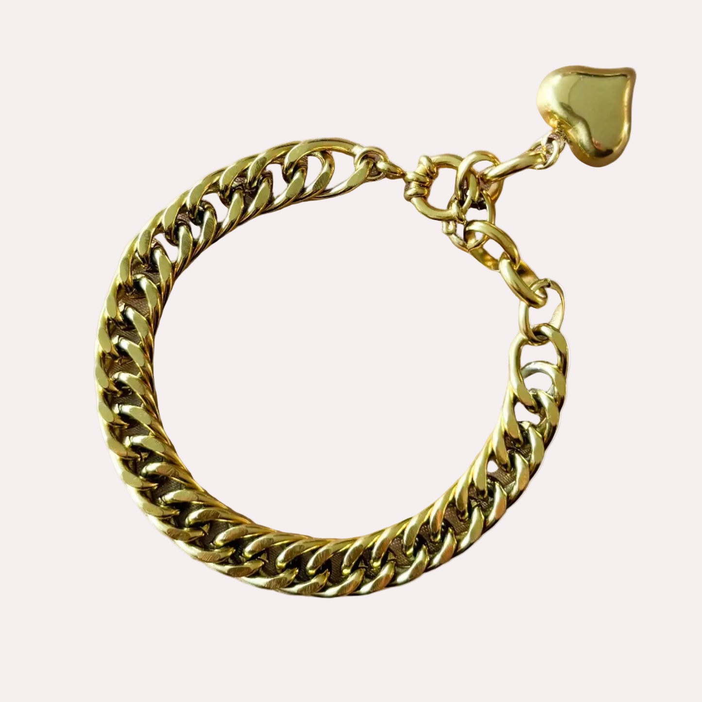 18k rvs schakel armband met hartje