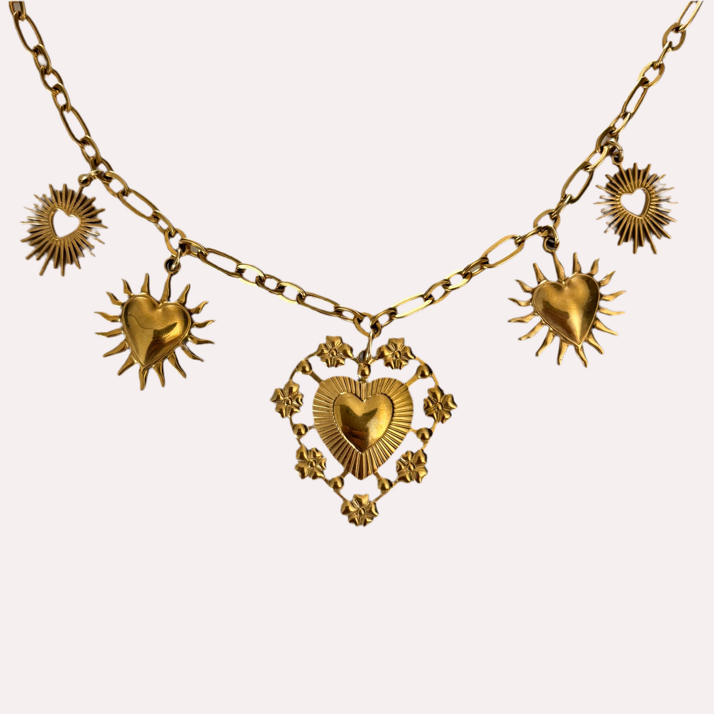 Charm necklace | Gold | Vintage love