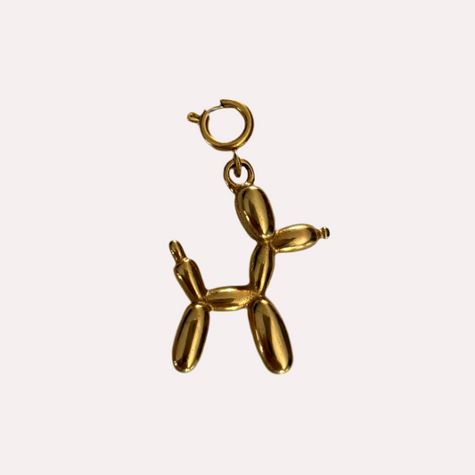 Baloondog bedel goud rvs groot