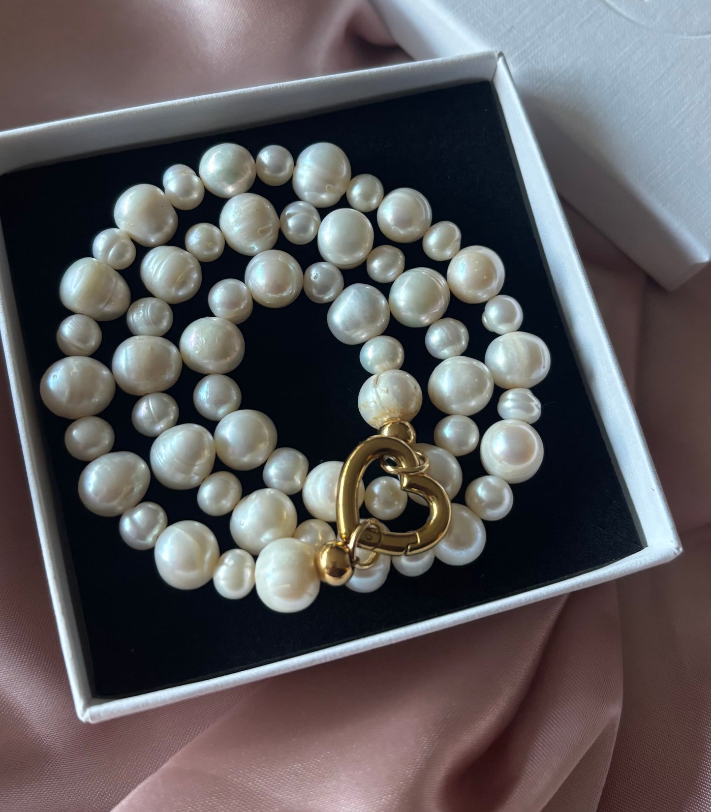Pearl necklace with large white pearls | Gold | Big pearl sweetie
