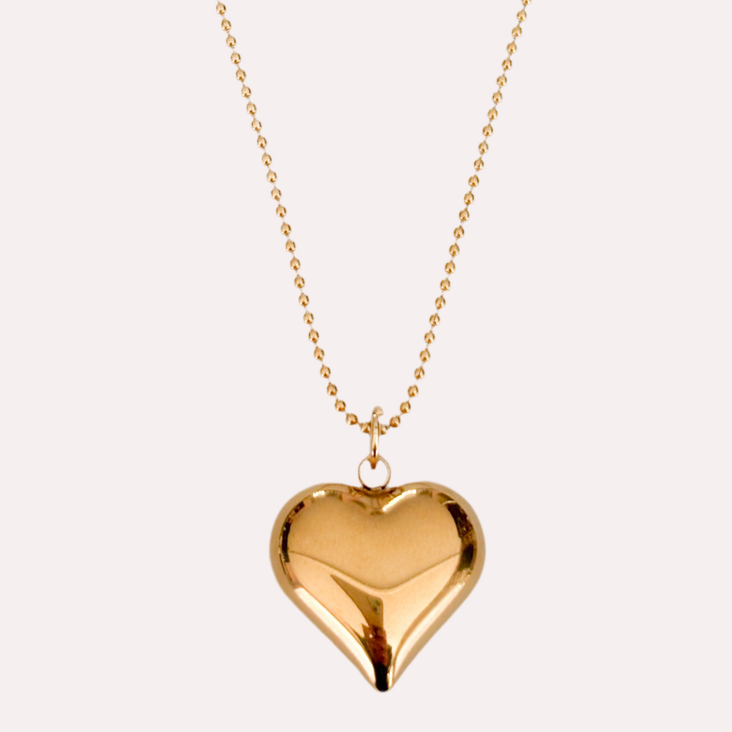 Bolletjes ketting met gouden hart